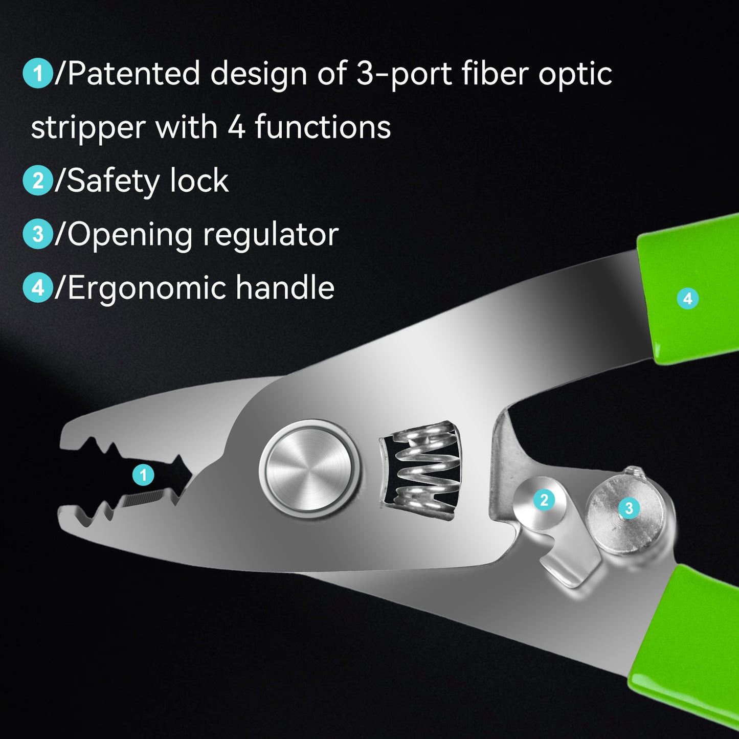 VAEYI Fiber Stripper and Kelvar Scissor,Cable Stripper Optical Cable Stripper Wire Strippers Fiber Optic Tools FSP-3KL